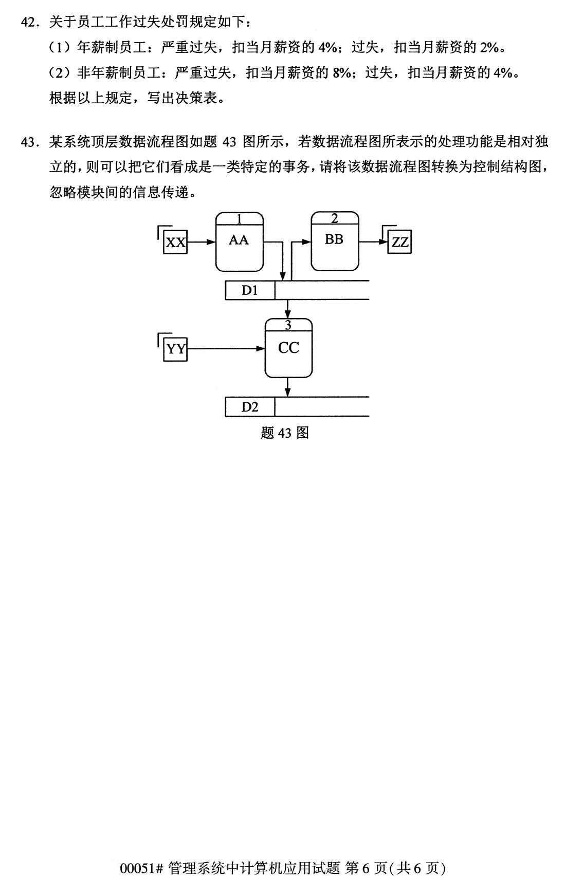 下面是2020年8月全国自考本科管理系统中计算机应用（00051）试题，扫描下面二维码，关注微信公众号，回复关键词“自考真题”，获取“8月全国自考试卷汇总。